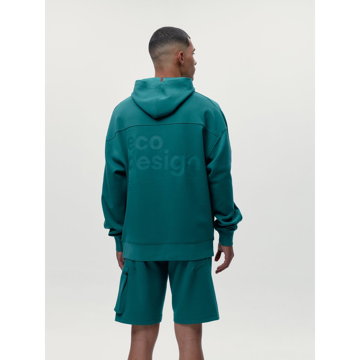 Sweat de sport homme Halong À capuche coupe oversize vert biscaye, BORN