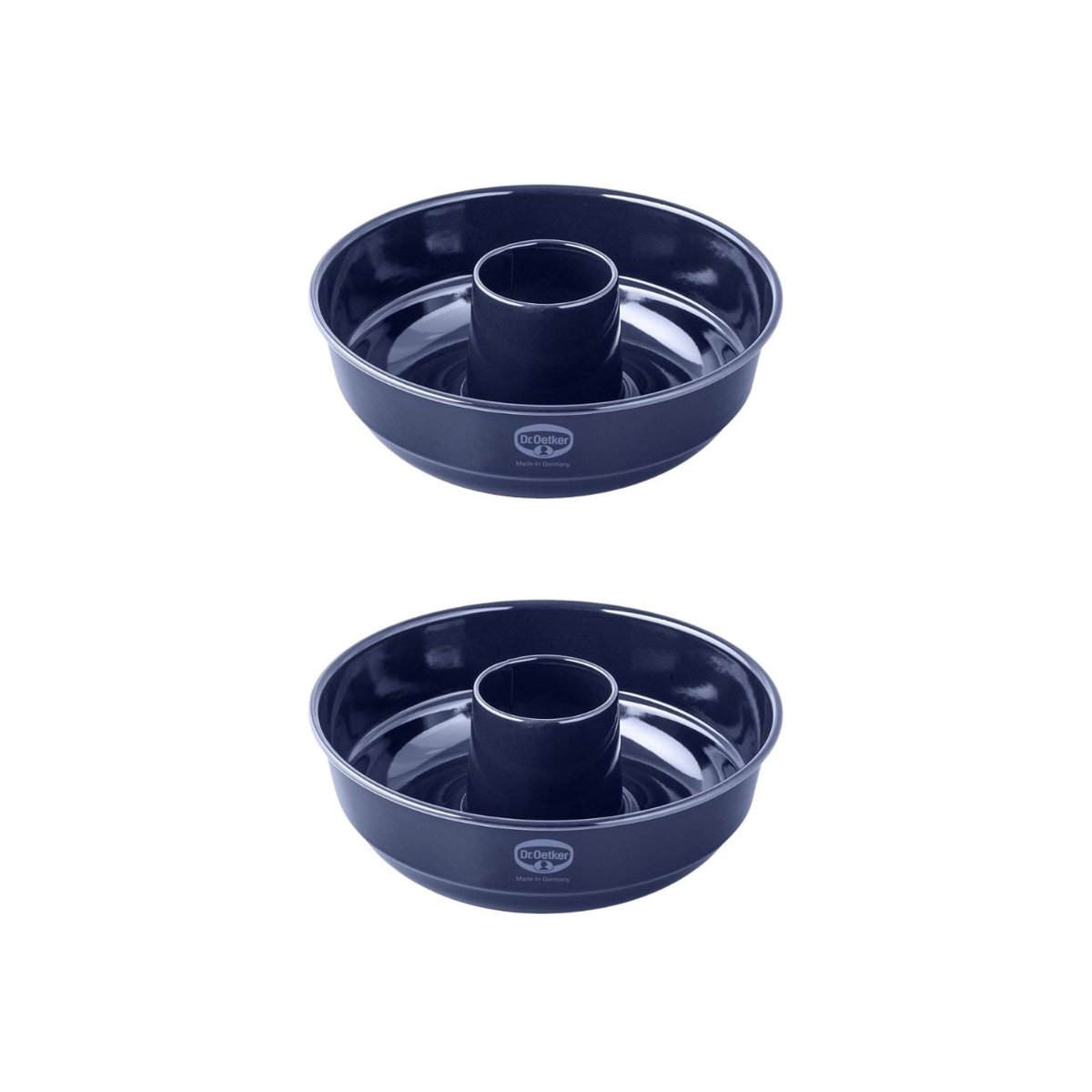 Lot de 2 moules à gâteaux 26,3/26,3 cm en acier BACK-LIEBE bleu, DR OETKER
