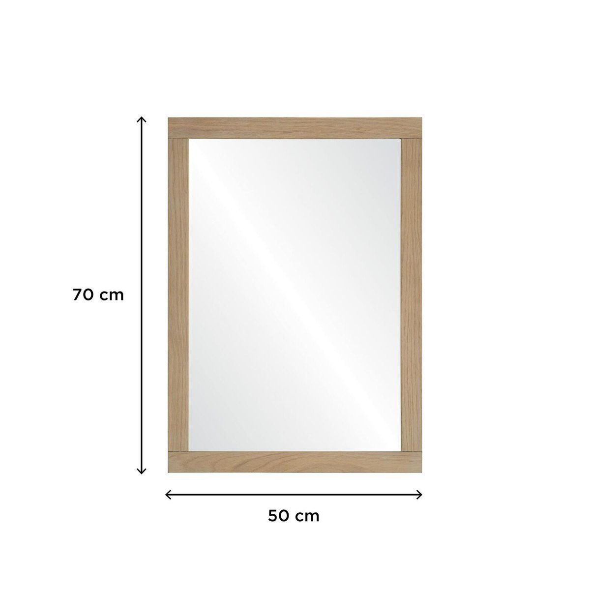 Ensemble simple vasque 90cm chêne avec vasque, robinet, miroir et colonne TALIX chêne, MOB IN