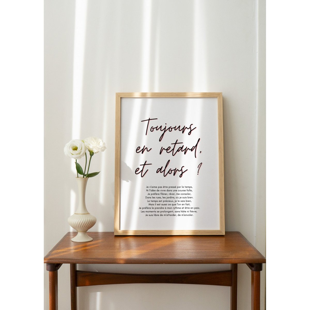 Affiche Toujours en retard blanc, L'AFFICHERIE
