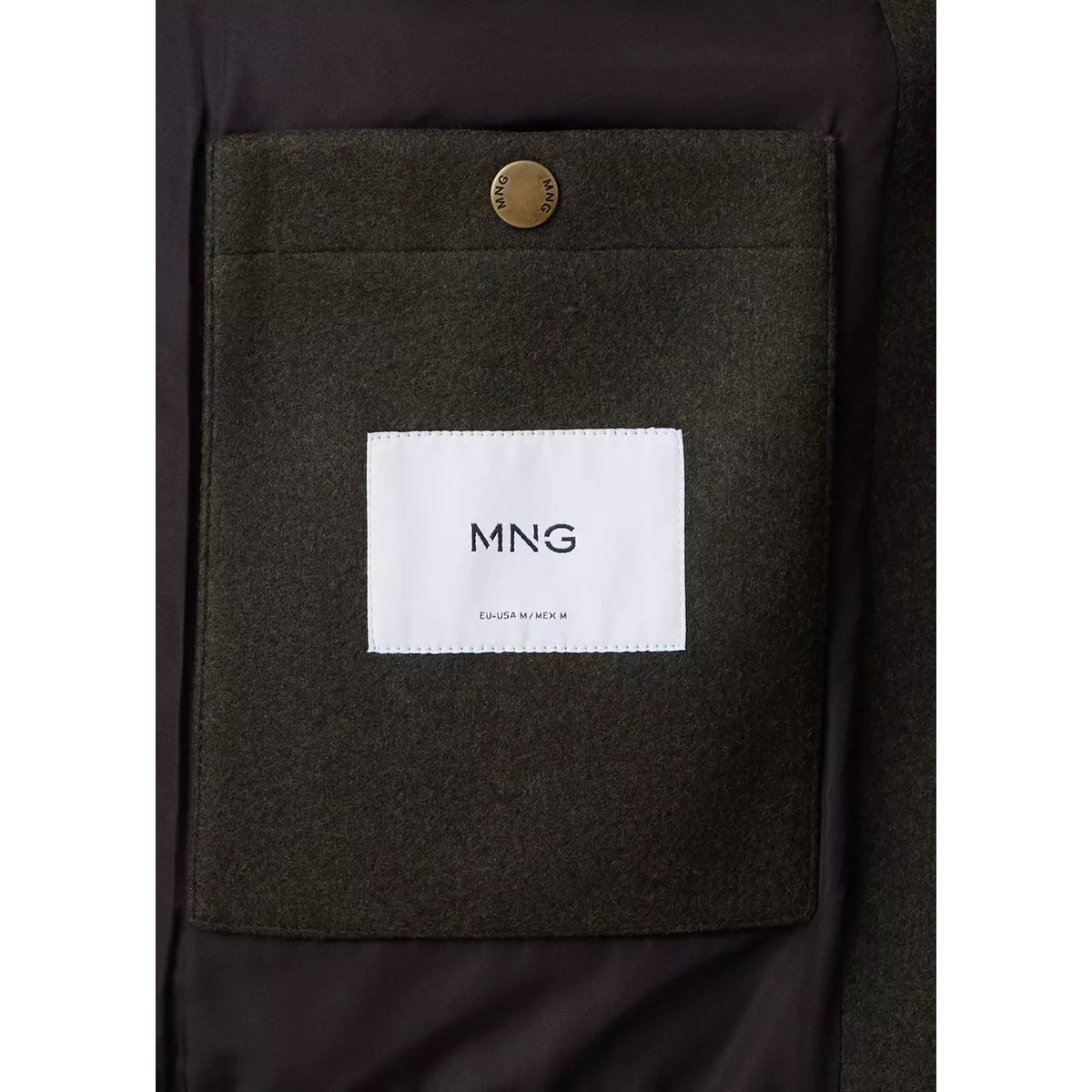 Veste en flanelle avec poches vert foncé, MANGO MAN