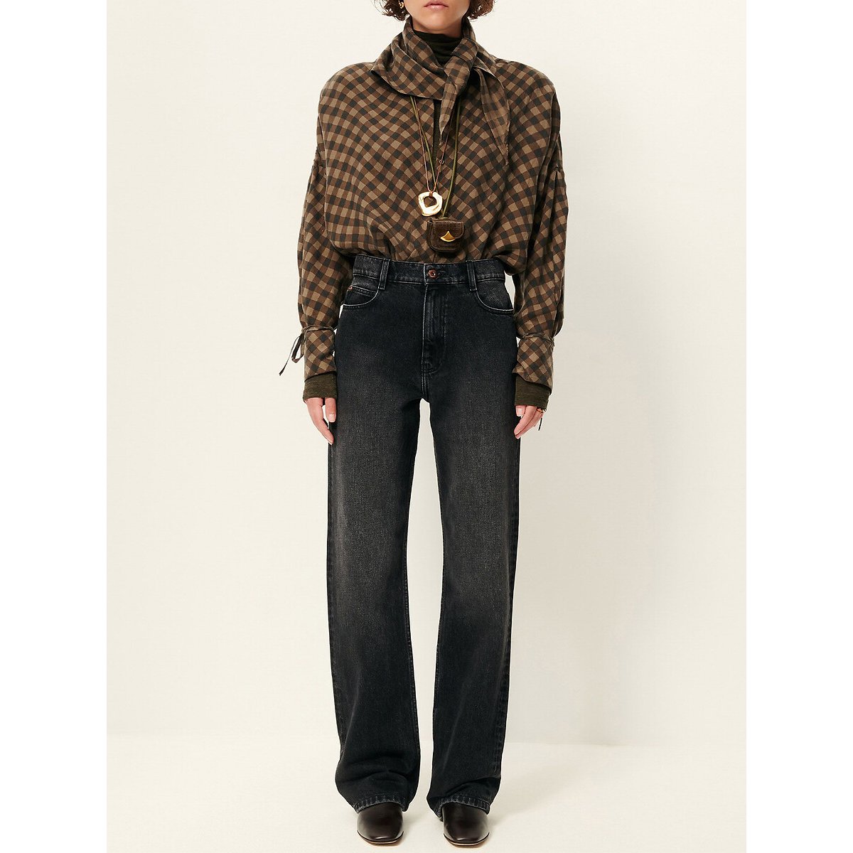 Jean droit à taille mi-haute, DENIMI noir, SESSUN