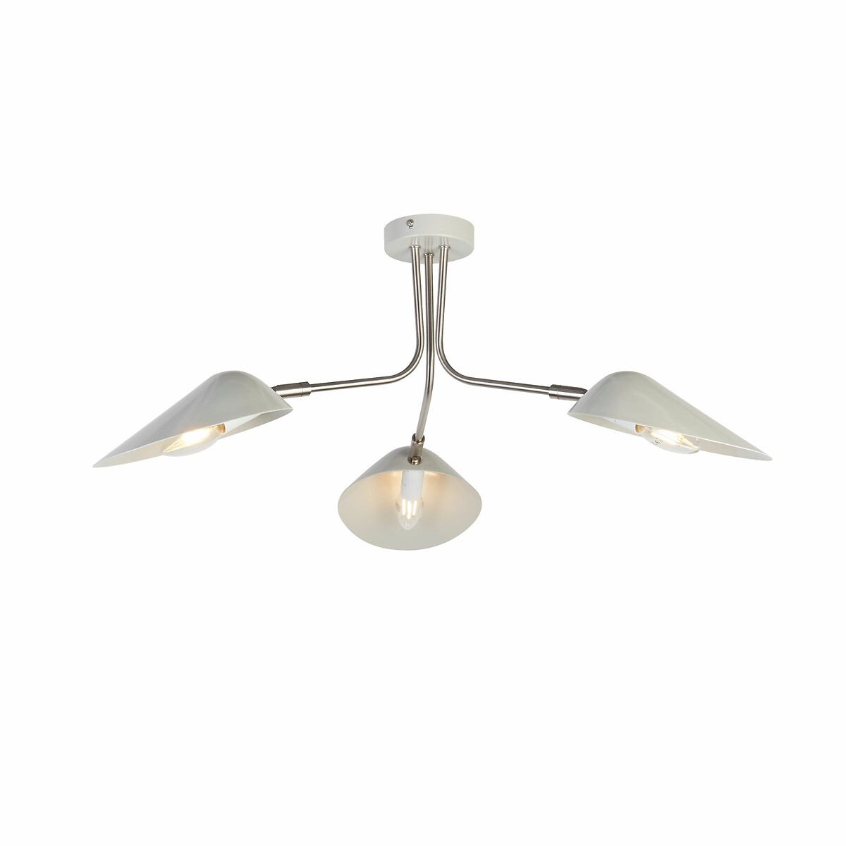 Granby 3-Light Metal Shade Semi-Flush Ceiling Light chrome, SO'HOME