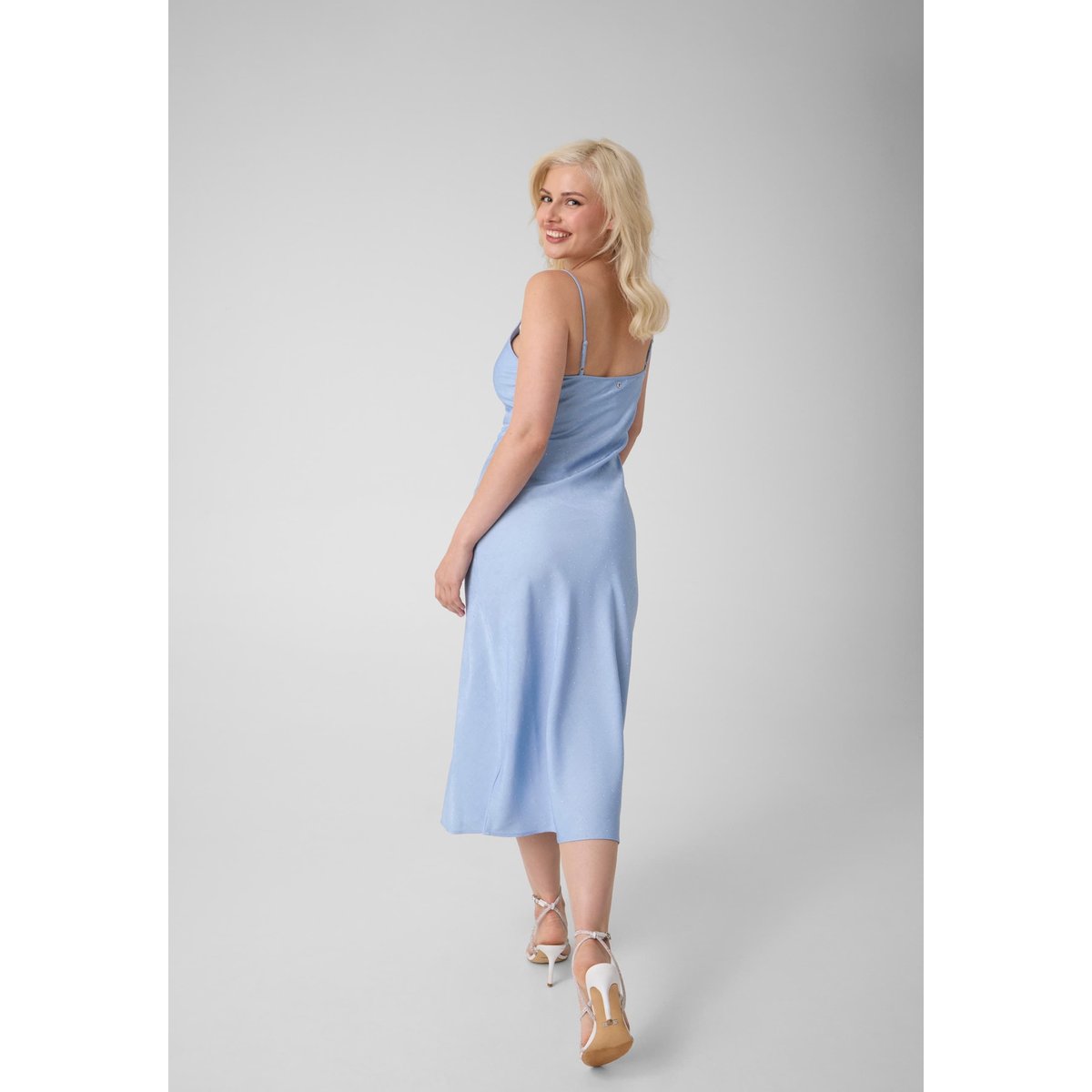 Midi Avec Strass Dress bleu ciel, GUESS