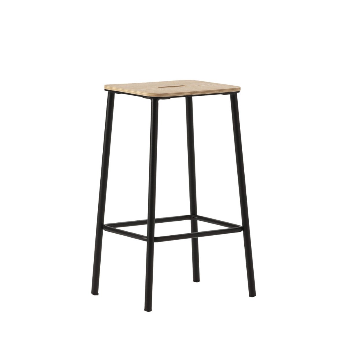 Lot de 2 tabourets de bar en bois et métal H65cm- NOKI noir, DRAWER