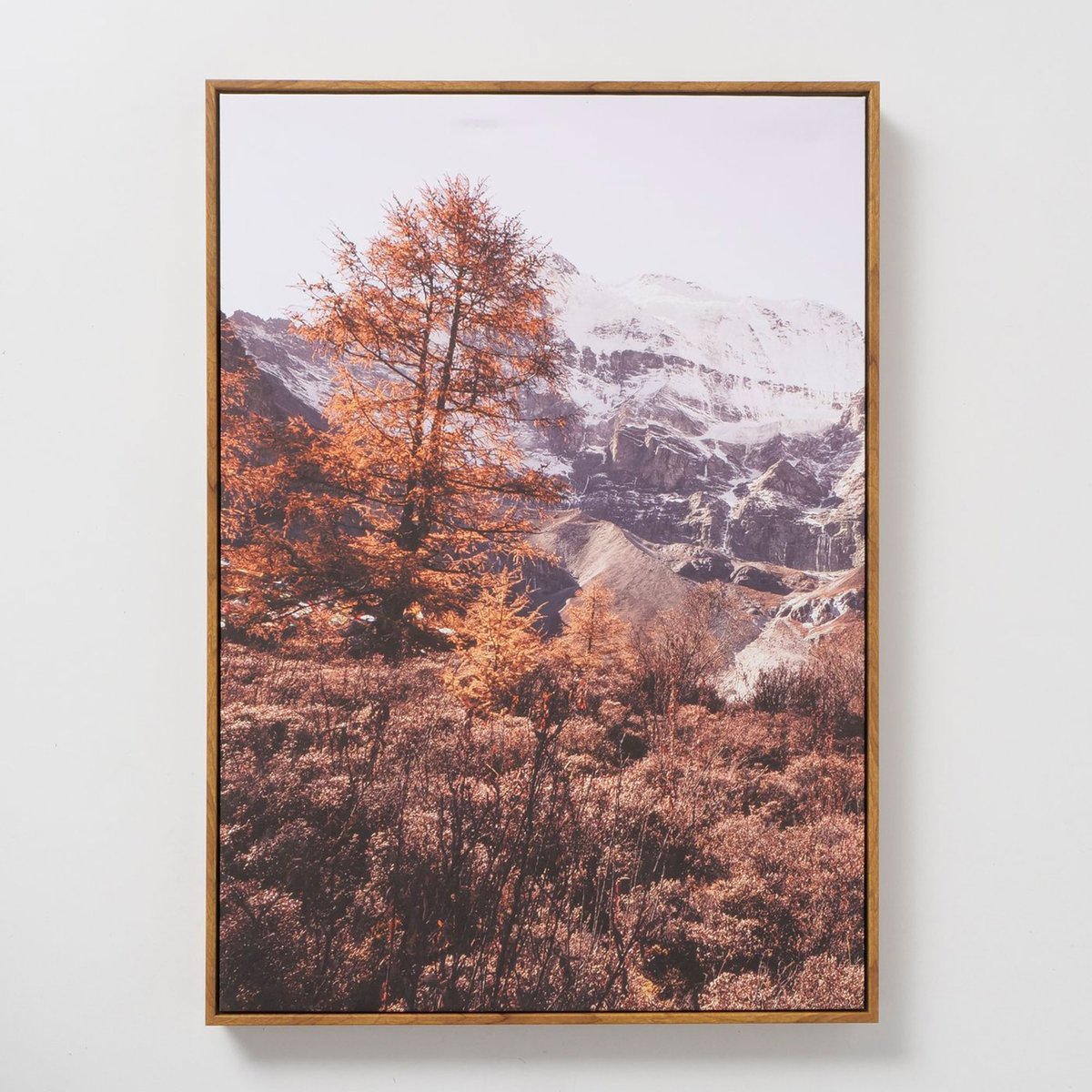 Tableau décoratif bois et toile montagne 50cm bois, WADIGA