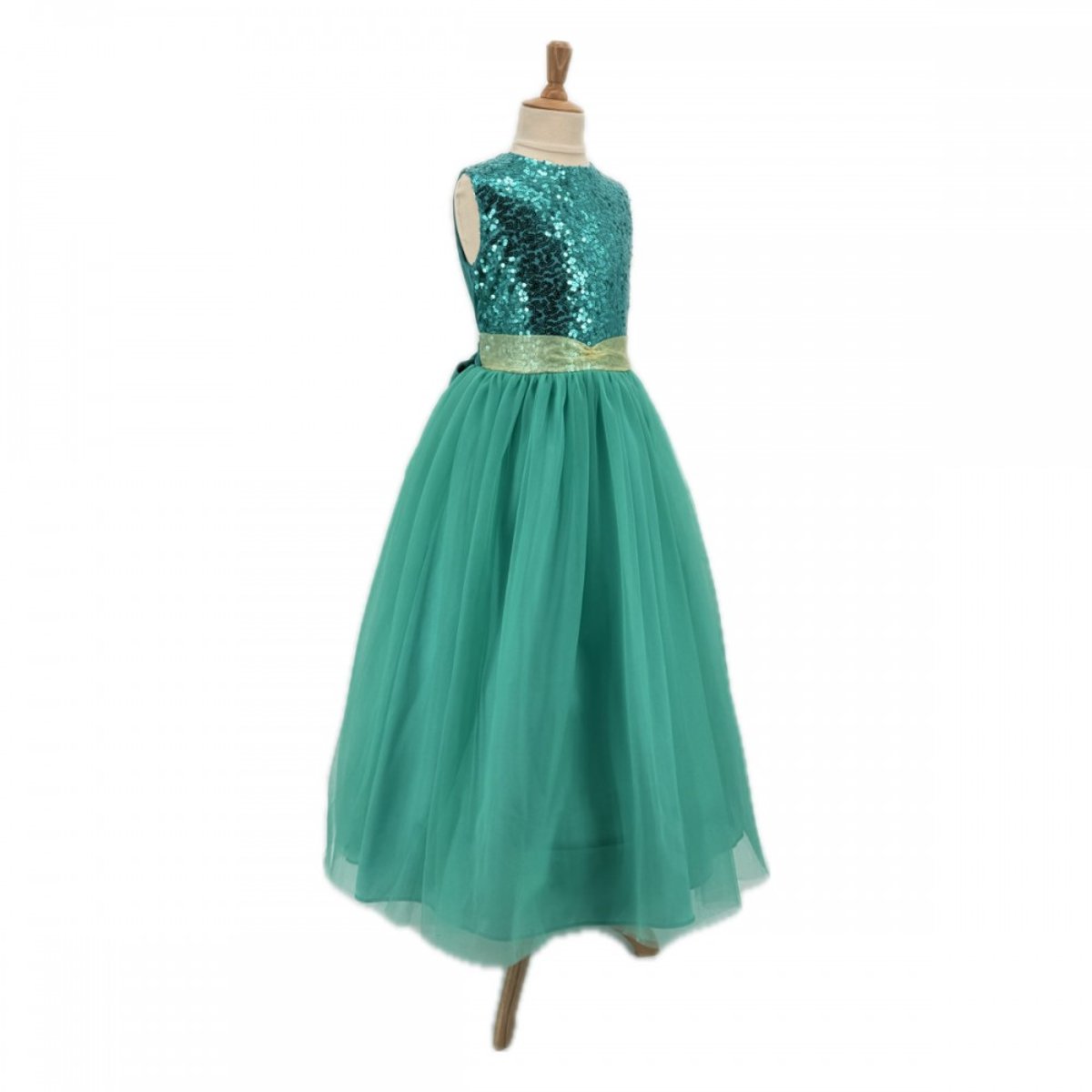 Robe Joséphine 3-4 ans vert, PIOUPIOU ET MERVEILLES