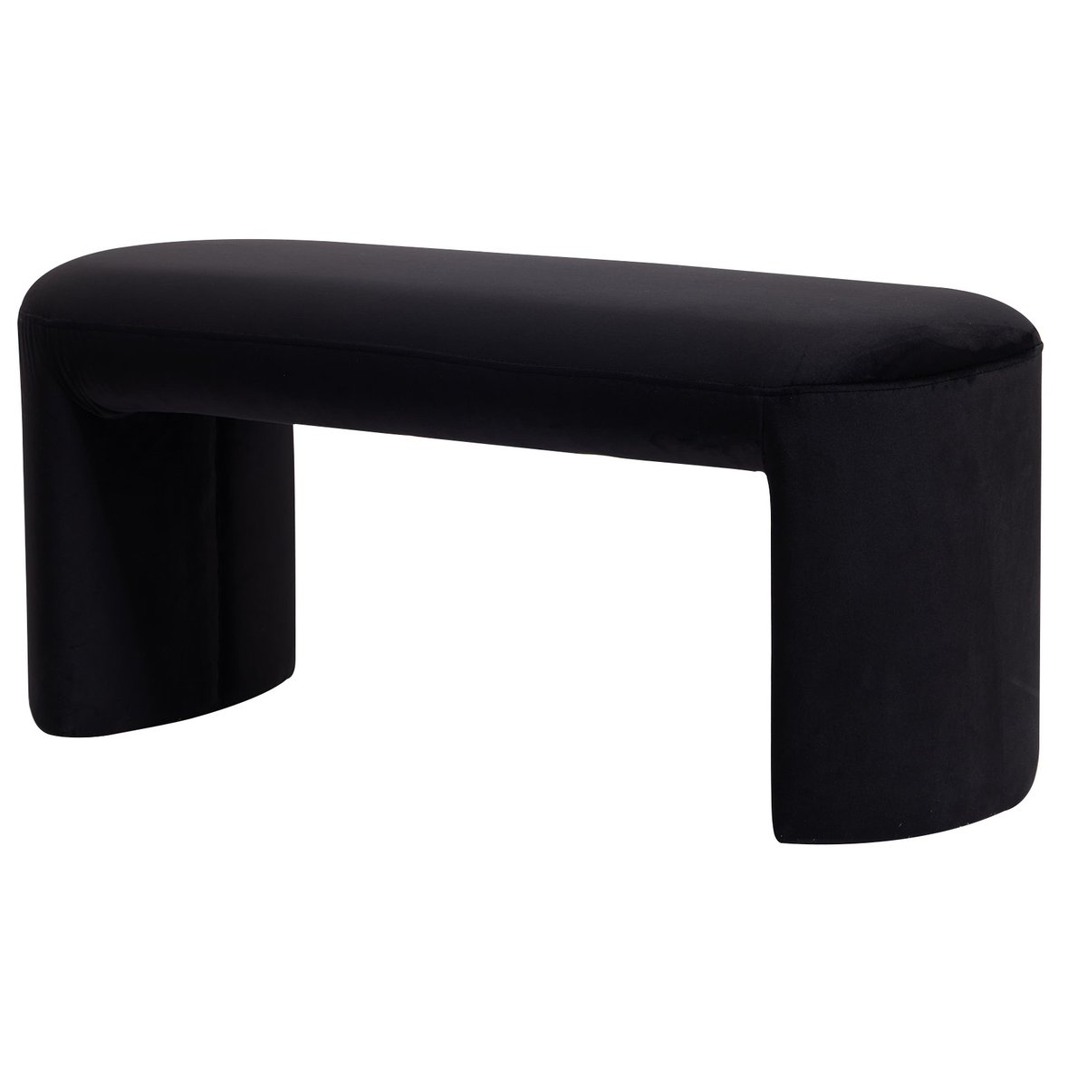 Banc style scandinave, velours, RIGA noir, NORDLYS