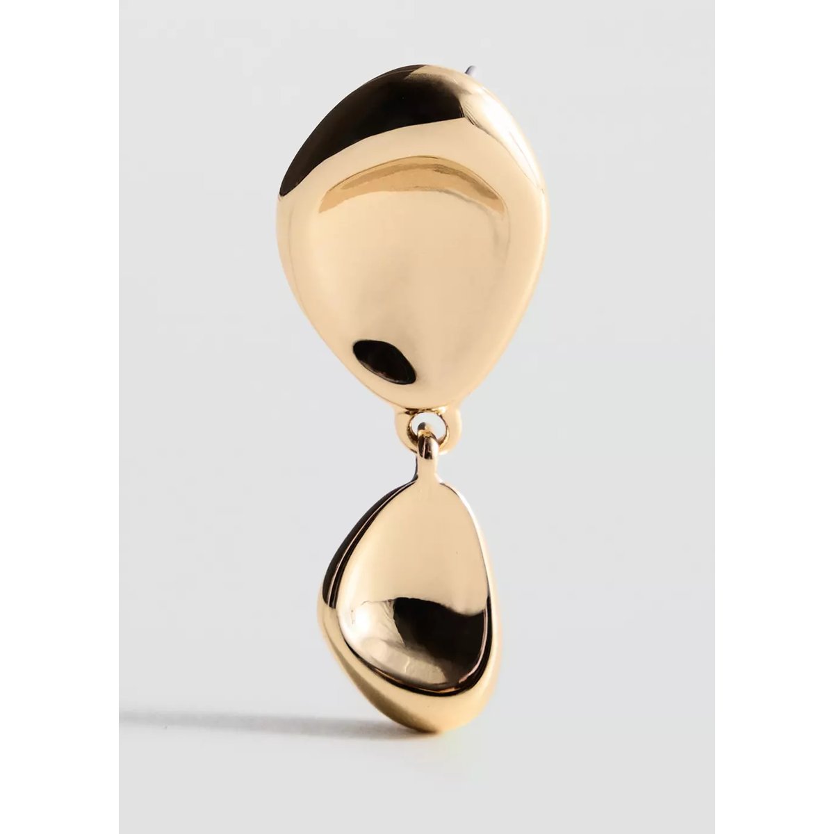 Boucles d’oreilles pendantes relief or, MANGO