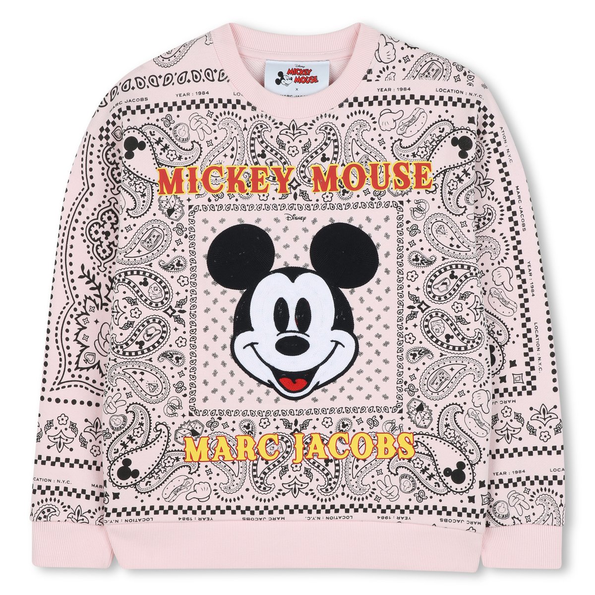 Sweat en polaire de coton rosee, MARC JACOBS