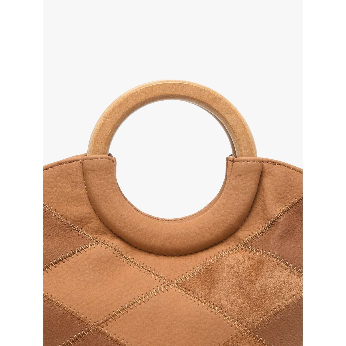 Sac porté main Neflier patchwork camel, WOOMEN
