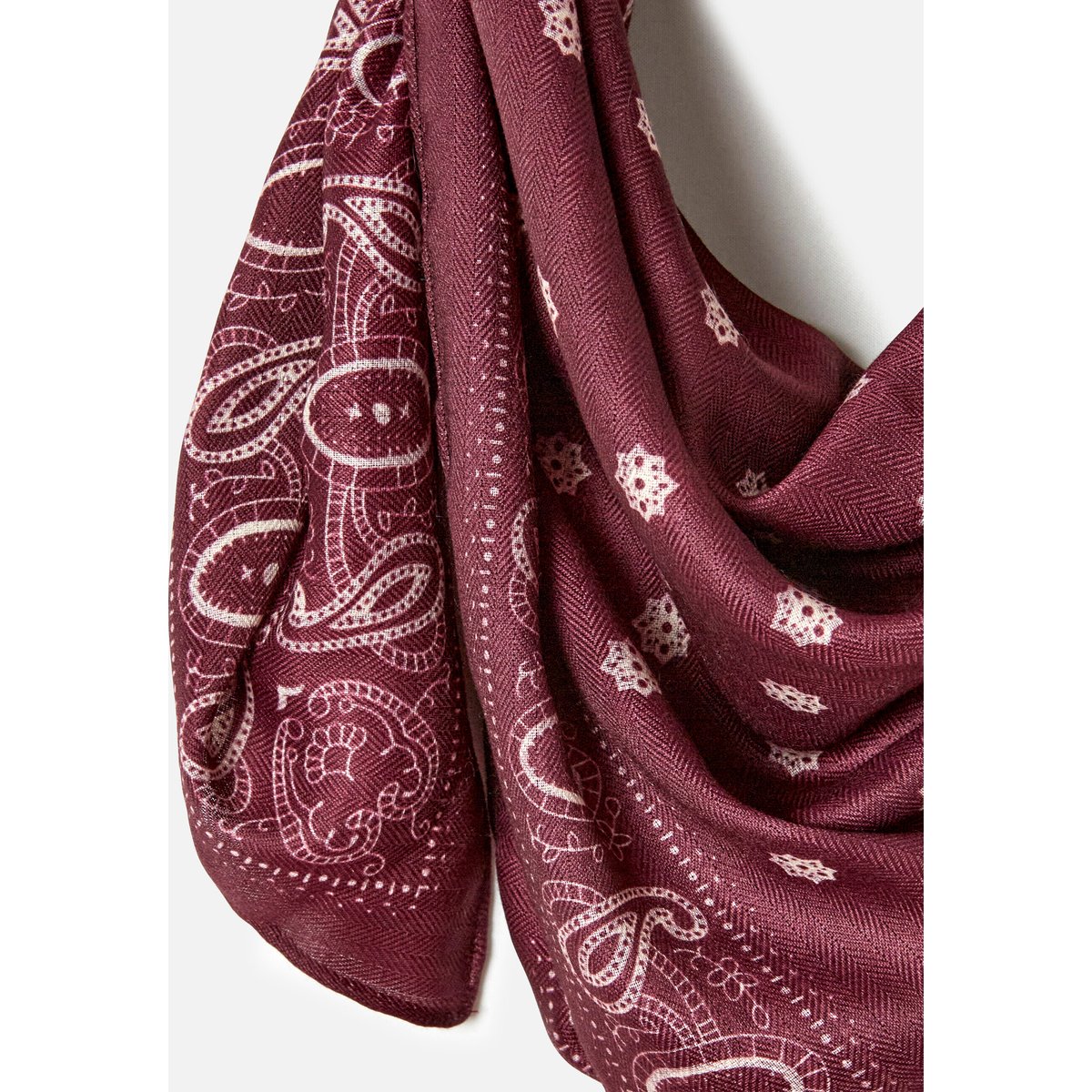 Foulard imprimé graphique rouge bordeaux graphique, DAMART