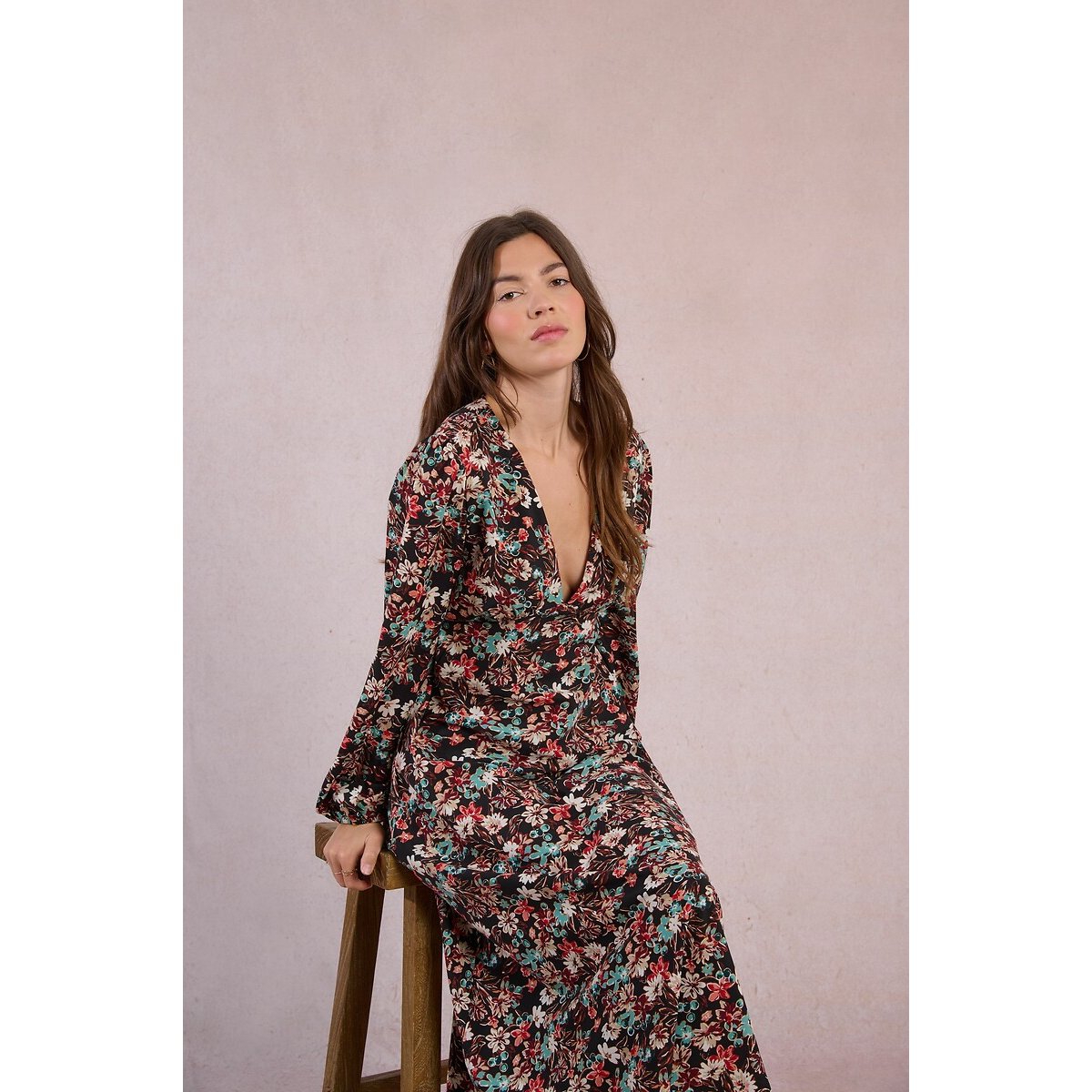 Floral Print Maxi Dress black print, MOLLY BRACKEN