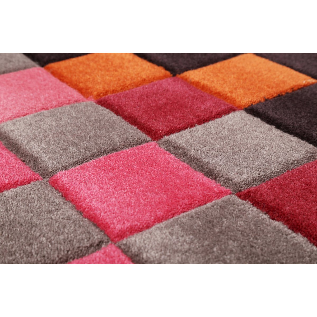 Tapis en lain tufté main , PIXEL rot, ESPRIT