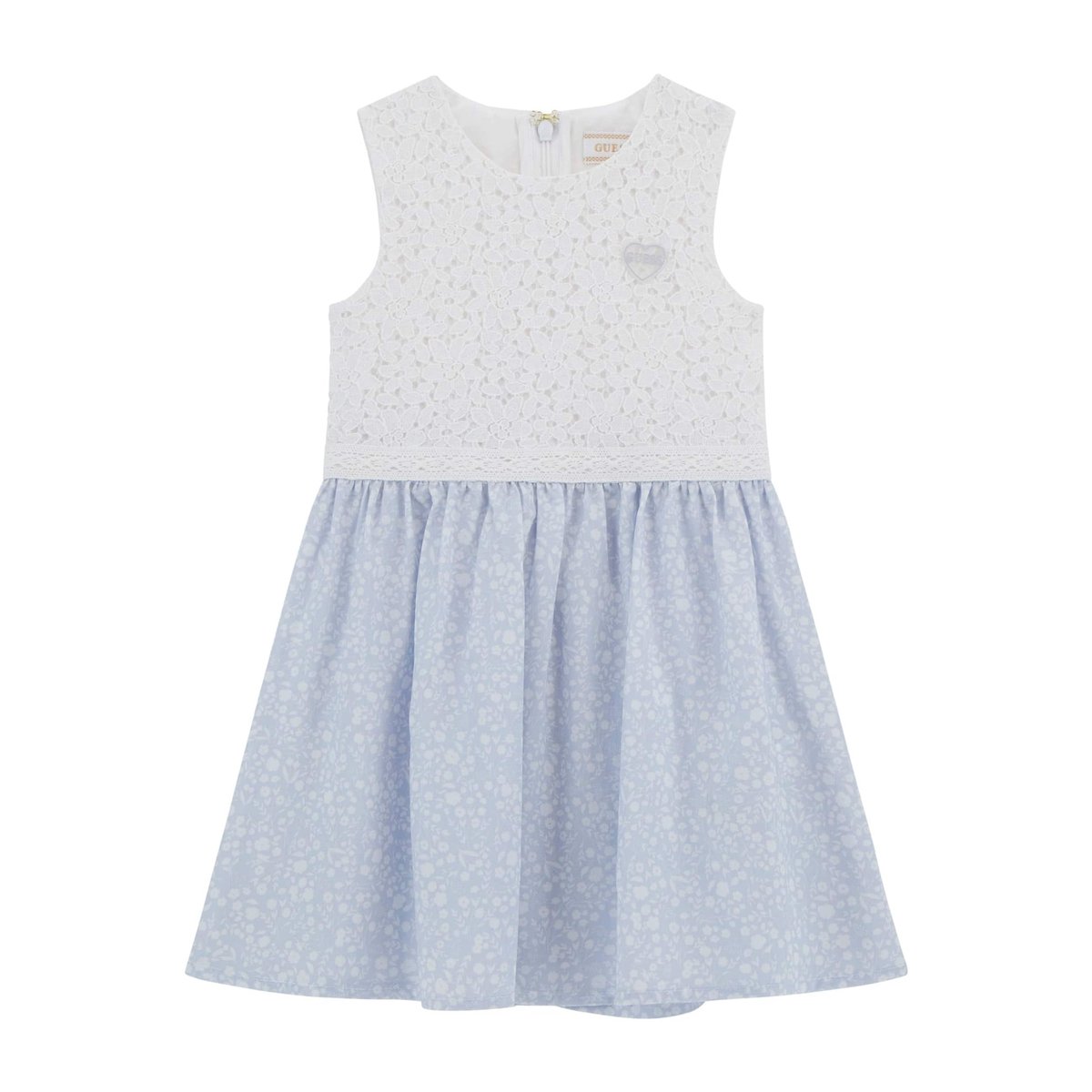 Mini Robe Cintrée Et Évasée blanc, GUESS KIDS