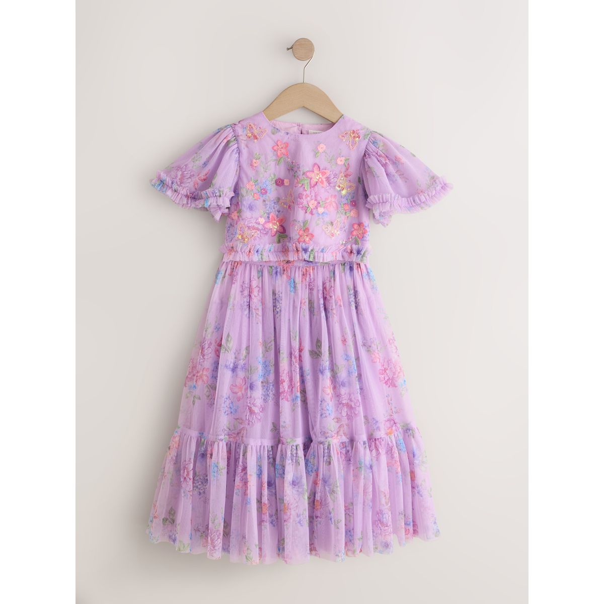 Ensemble haut à fleurs et jupe lehenga violet lilas, NEXT
