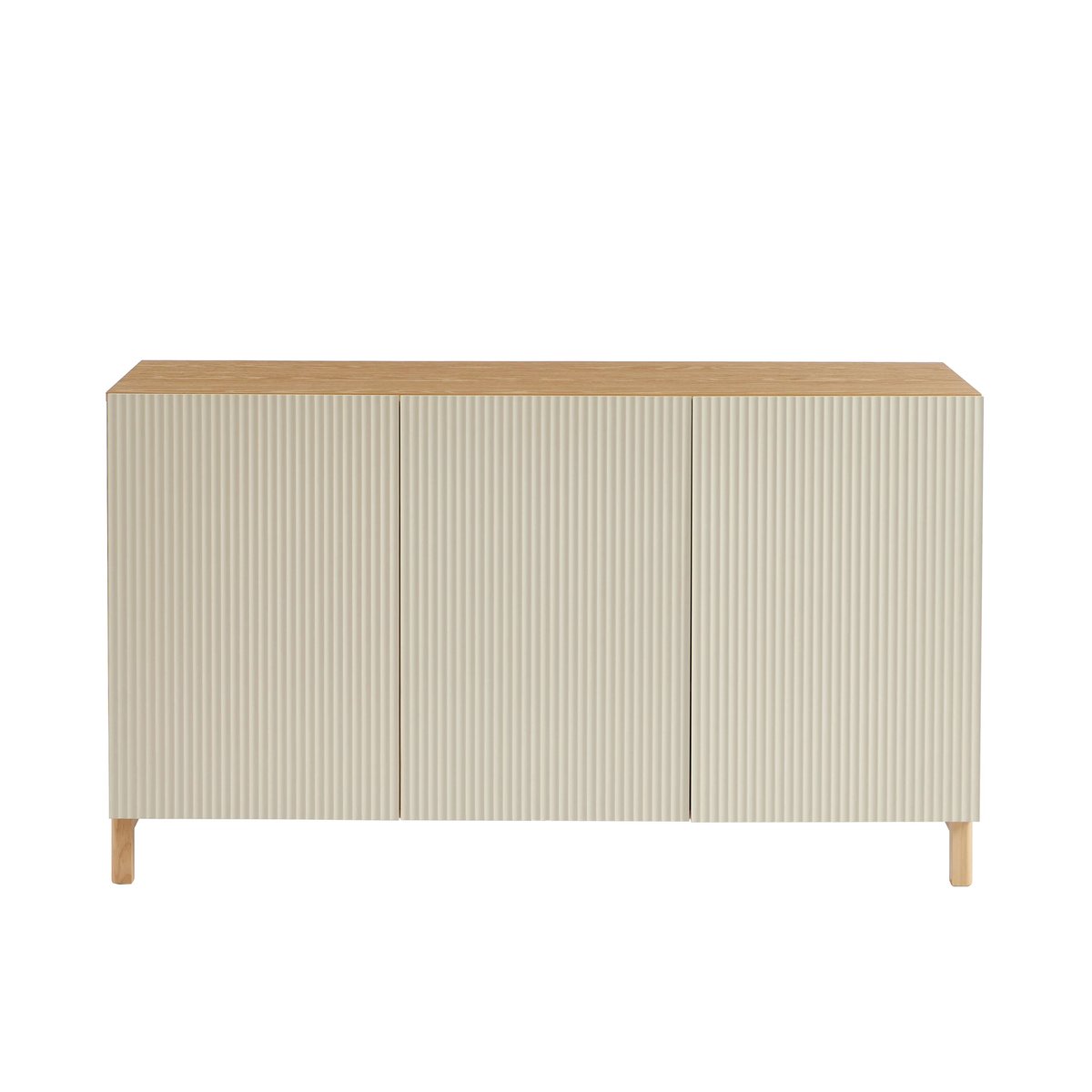 Buffet 3 portes ORCA beige et chêne, BAÏTA