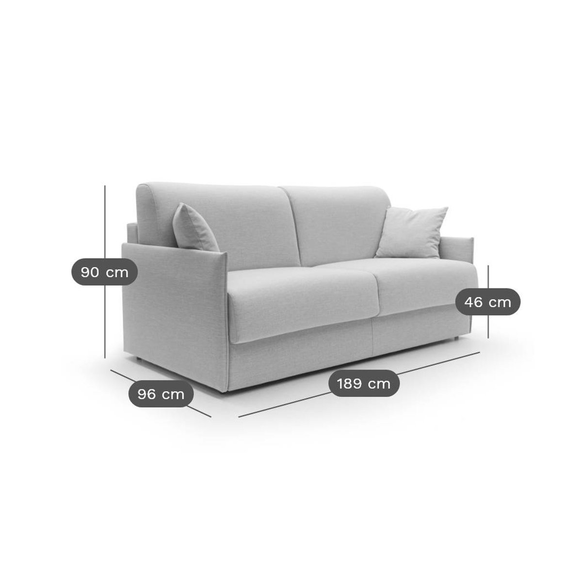 Canapé convertible tissu déhoussable - ARTHUR anthracite, CAMIF