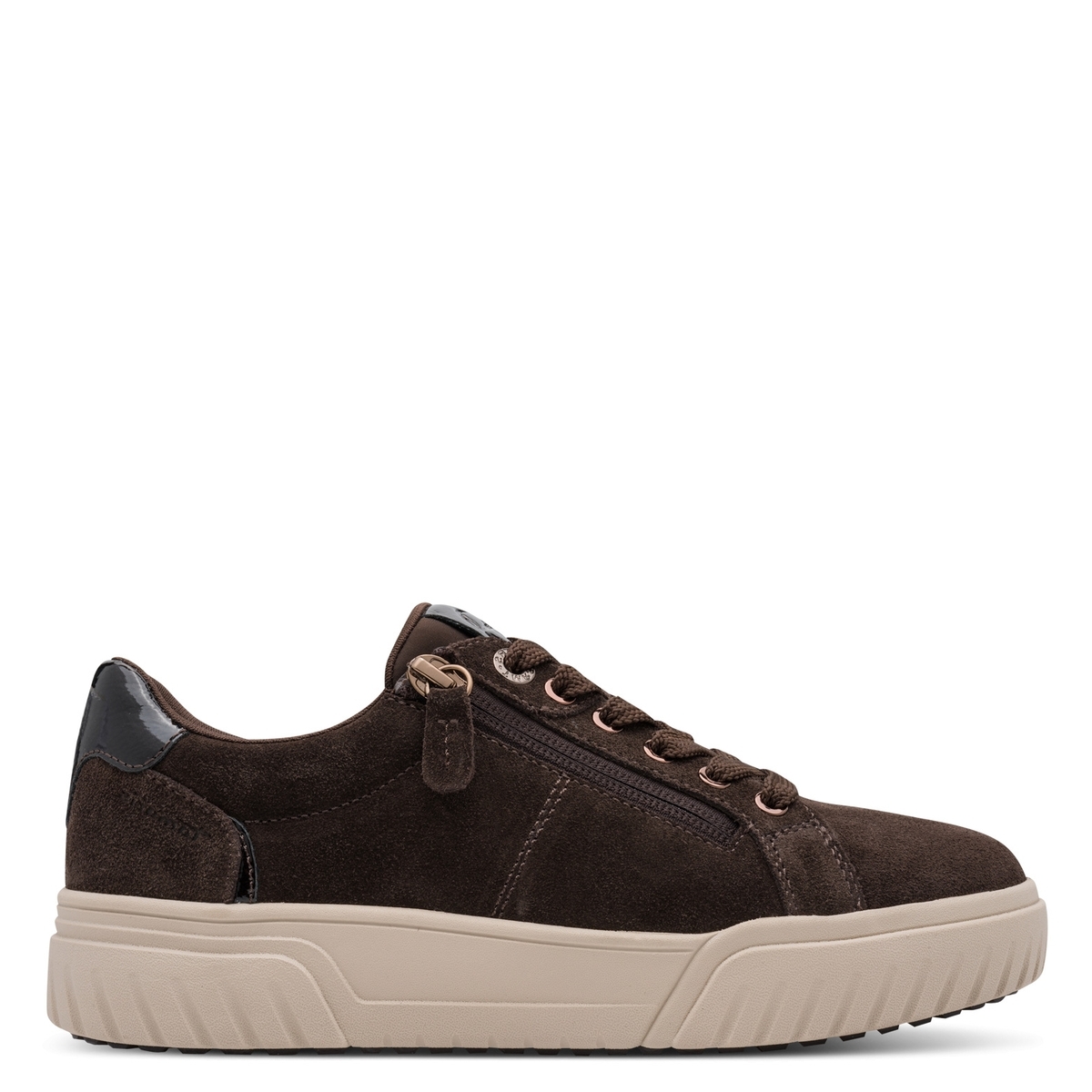 Basket talon bloc marron antilope combiné, TAMARIS