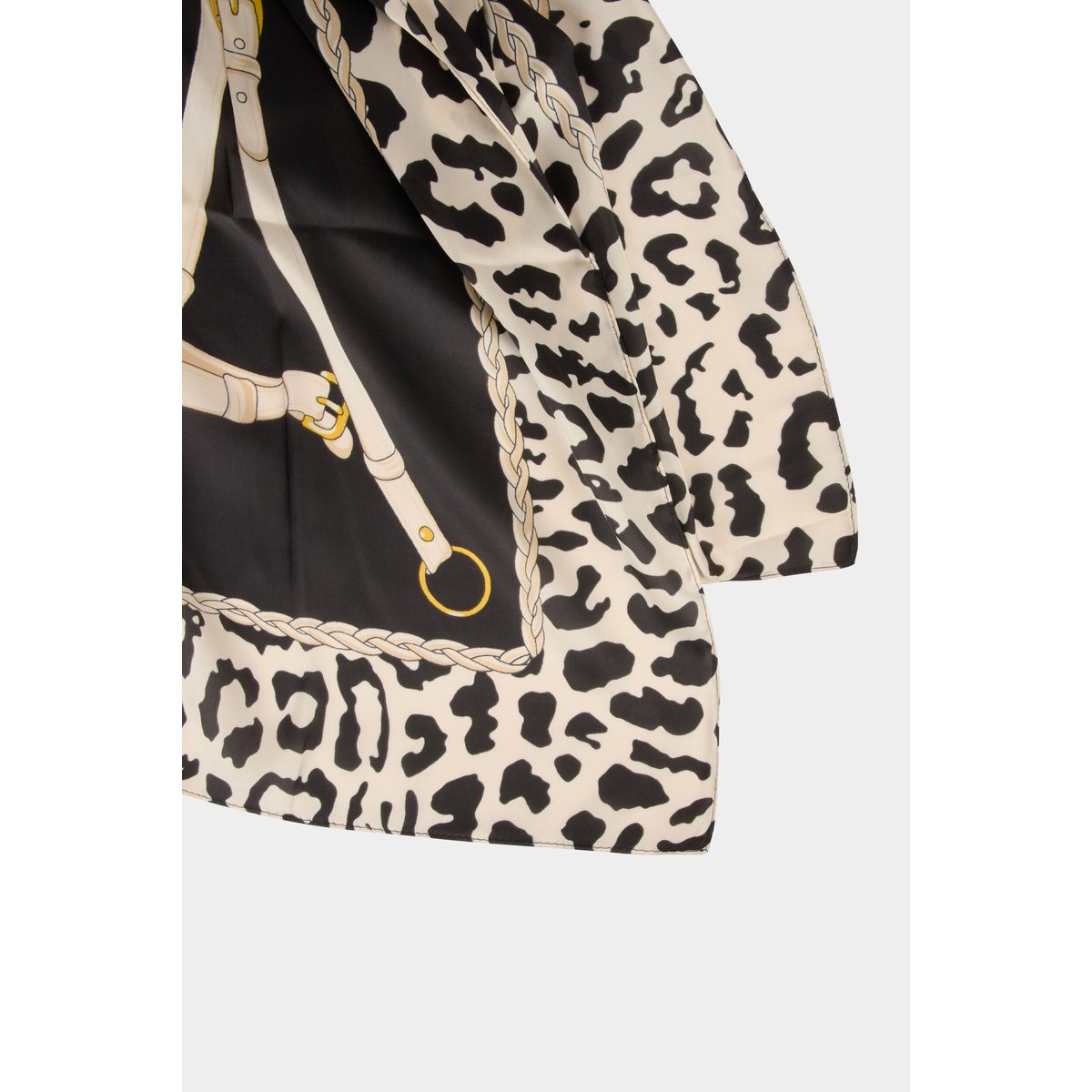 Foulard satiné léopard noir, MORGAN