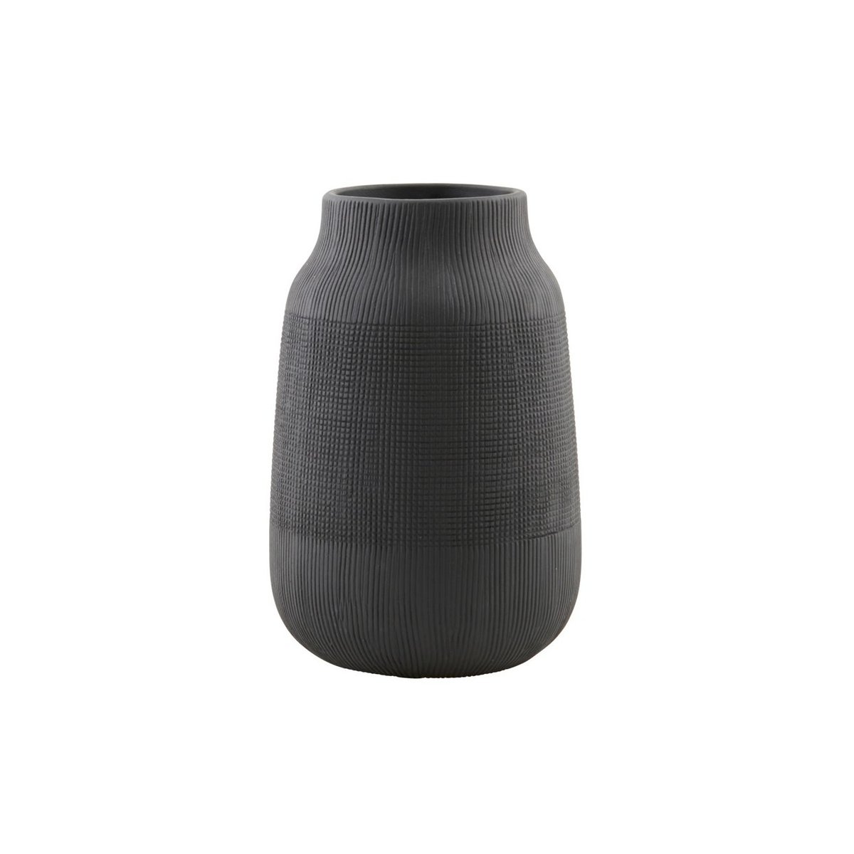 Vase Groove h 22 cm noir, HOUSE DOCTOR