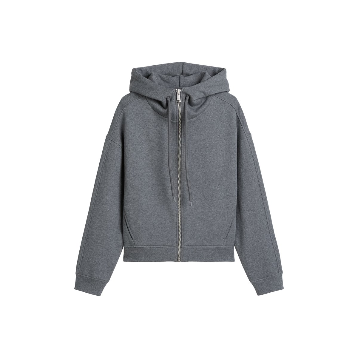 Veste sweat à capuche relaxed avec intérieur moelleux et gratté gris, MARC O’POLO DENIM