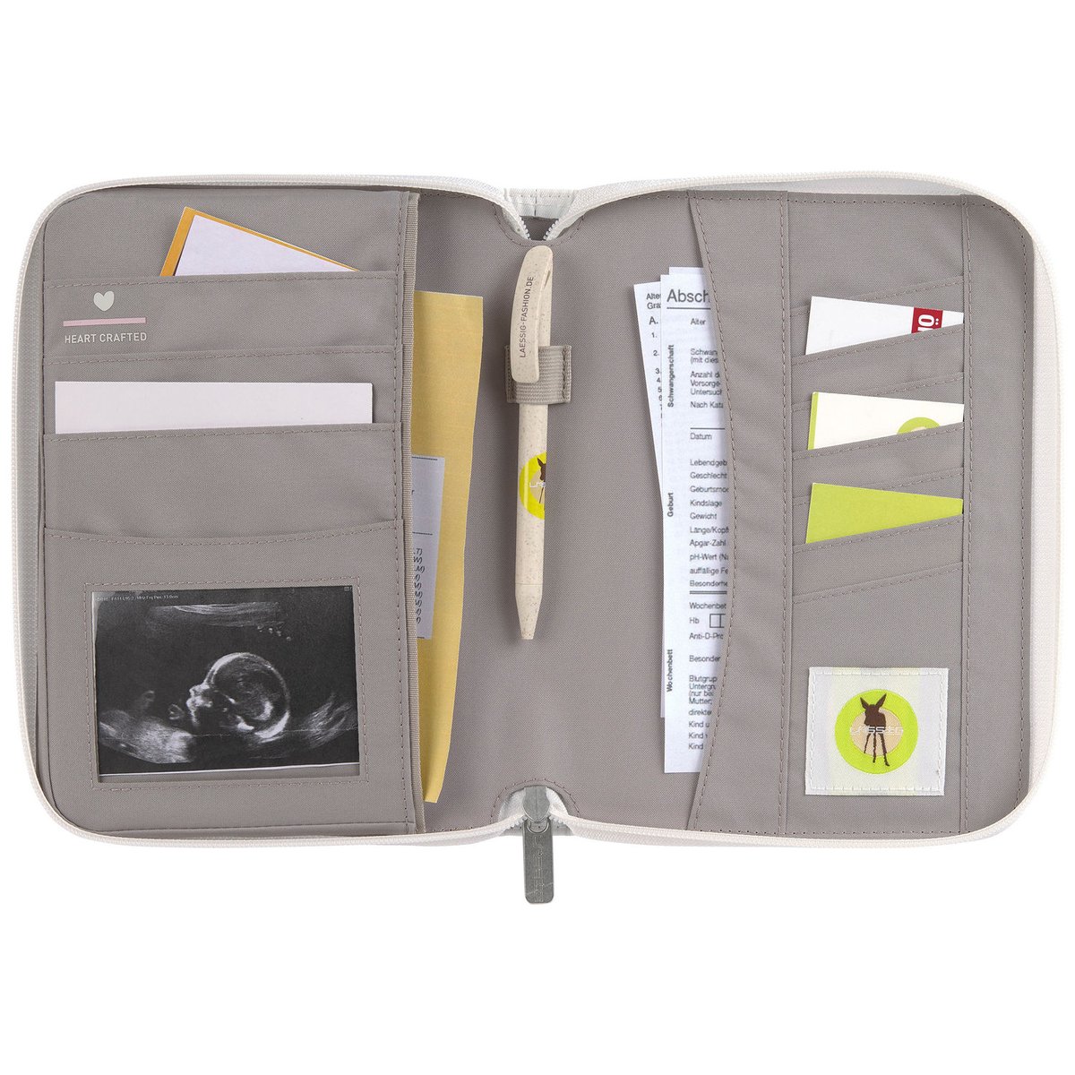 Protège carnet de santé beige, blanc, LASSIG