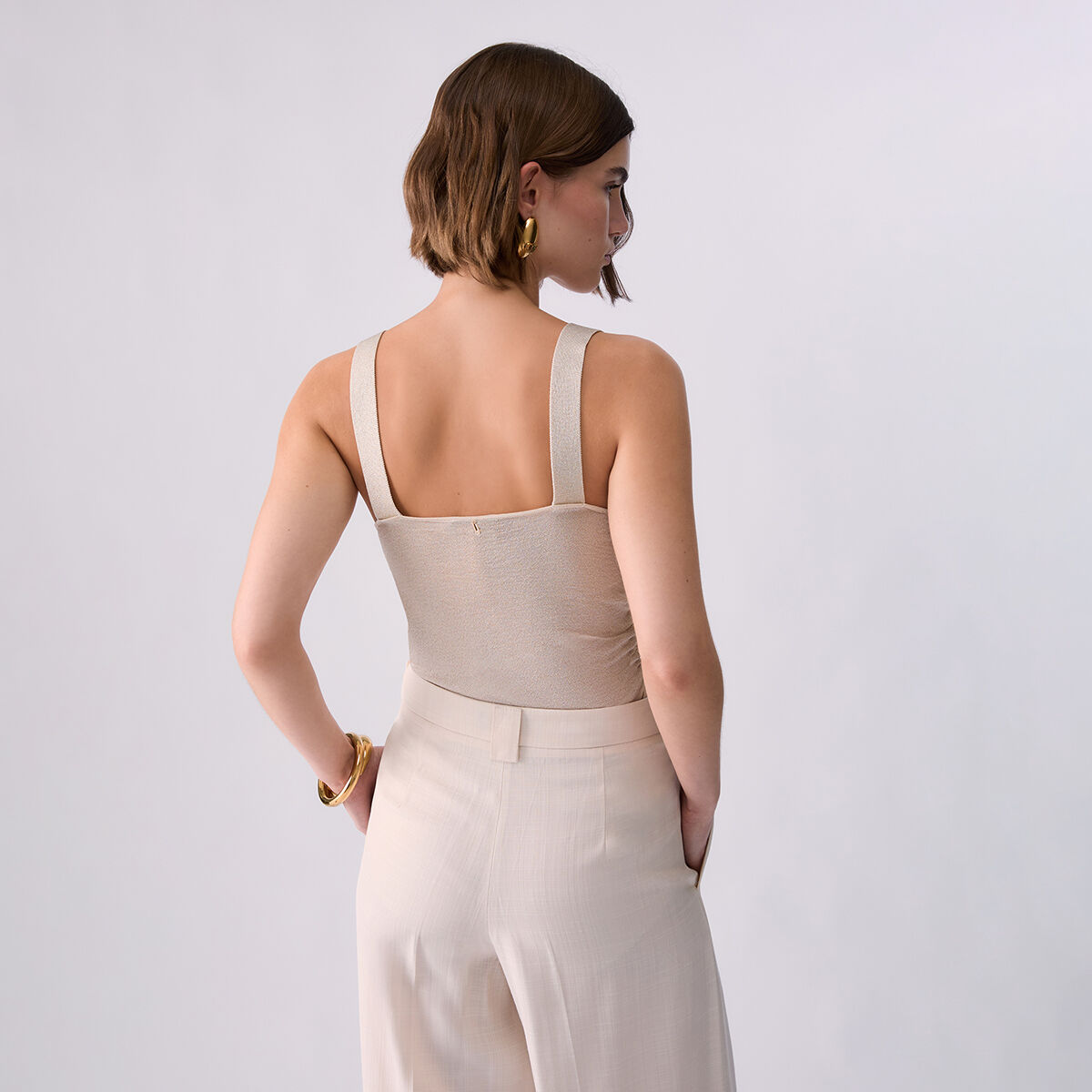 Top élégant en fil textile® crème, LIU JO