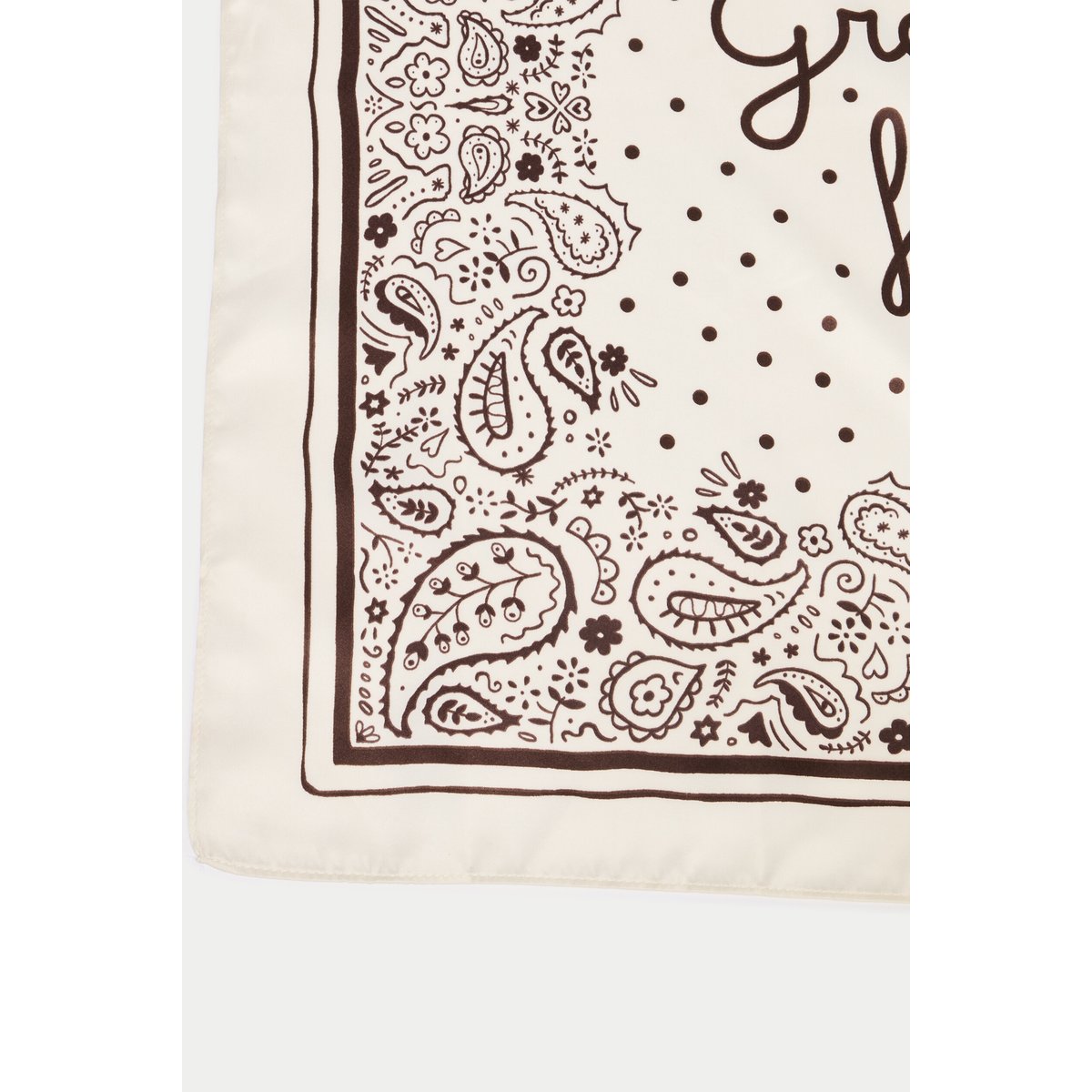 Foulard satiné soyeux blanc, CACHE CACHE