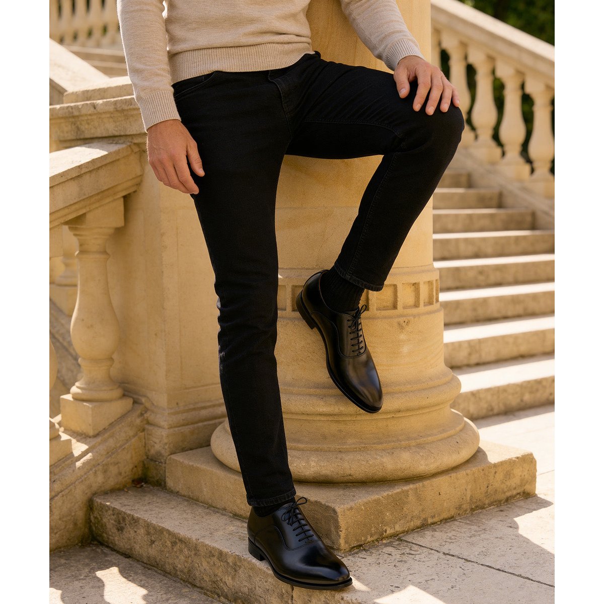 Richelieu cuir ANDREAS noir, FINSBURY