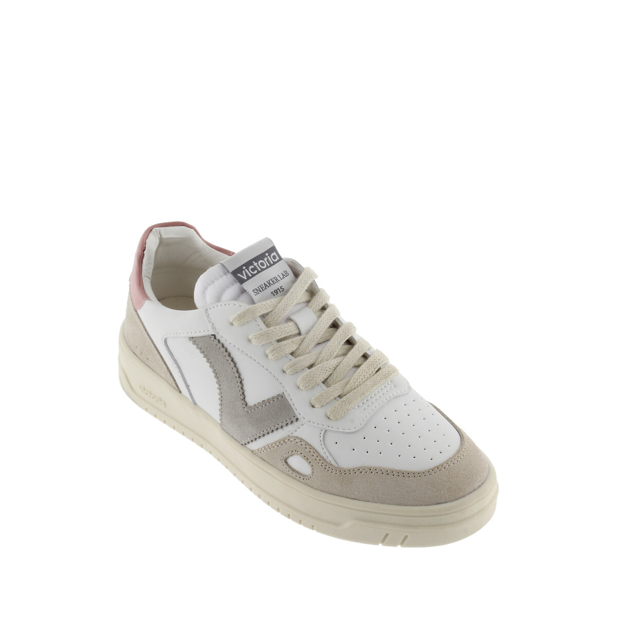 Baskets en cuir SEUL blanc/taupe, VICTORIA