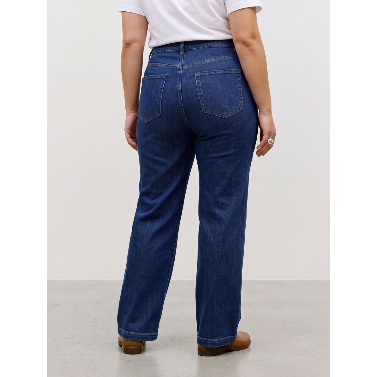 Jean À Coupe Large dark blue denim 1, VERO MODA
