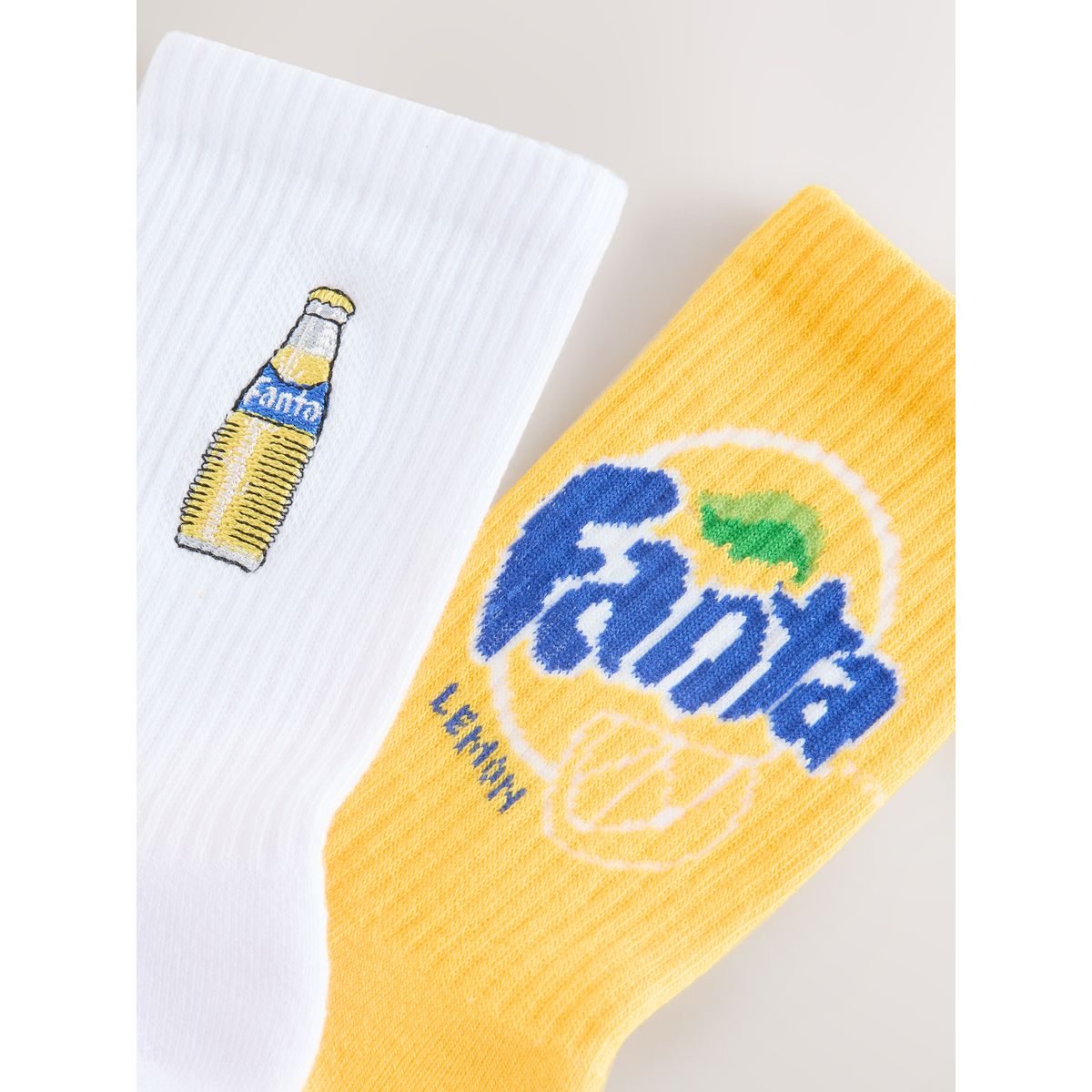 Socquettes côtelées, 2 paires licence fanta citron, NEXT