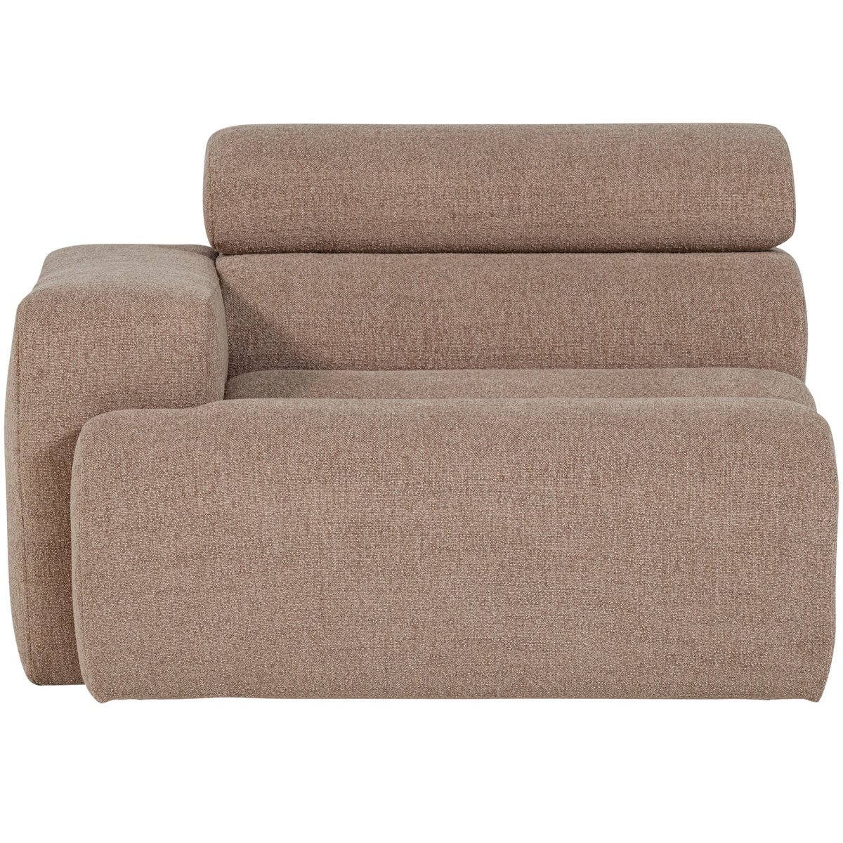 Élément d'angle gauche 1 place en tissu NOVI taupe, WOOOD