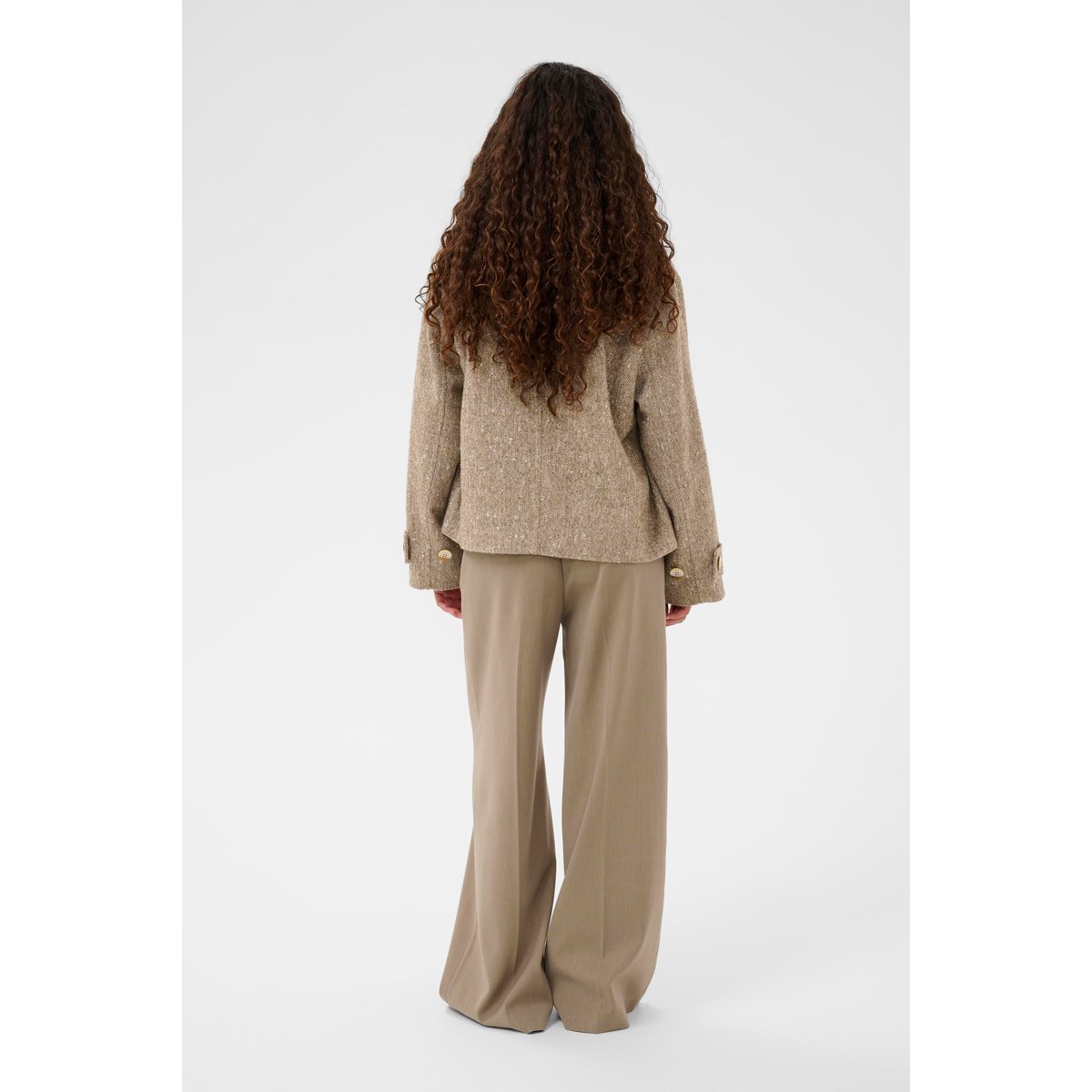 Veste d'extérieur beige fossil and white twill, SOAKED IN LUXURY