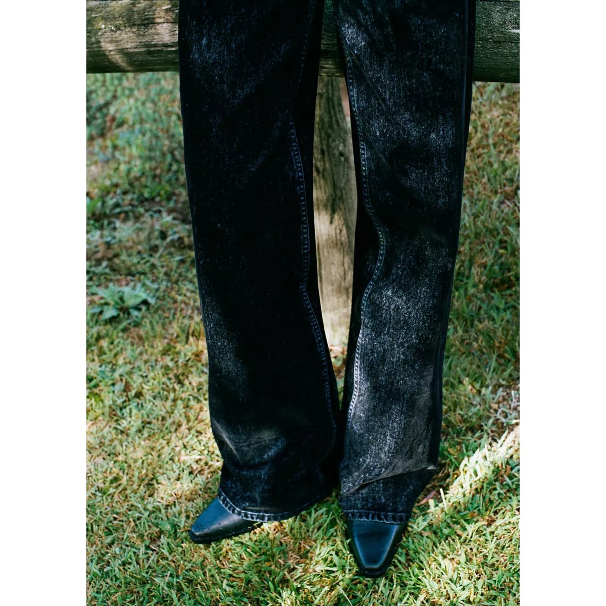 Jean wide leg en velours bleu marine, MANGO TEEN