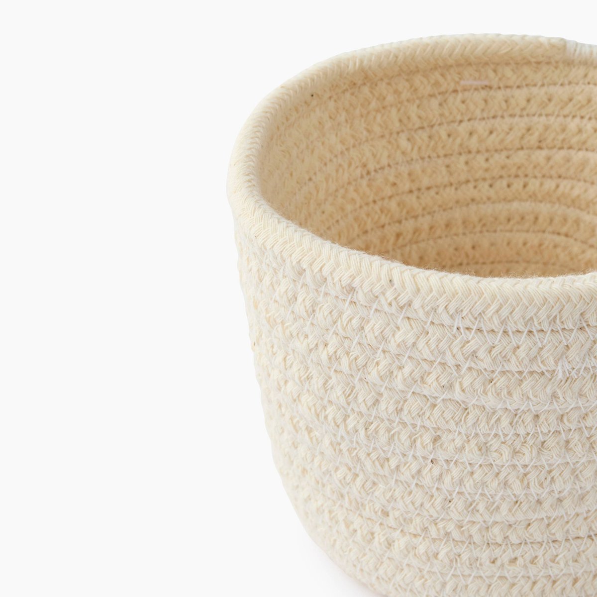 Panier rond en coton blanc, MONOPRIX MAISON