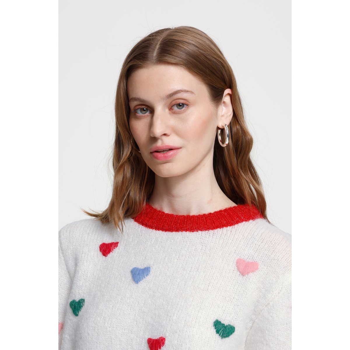 Á manches longues blanc cloud dancer w hearts, ICHI
