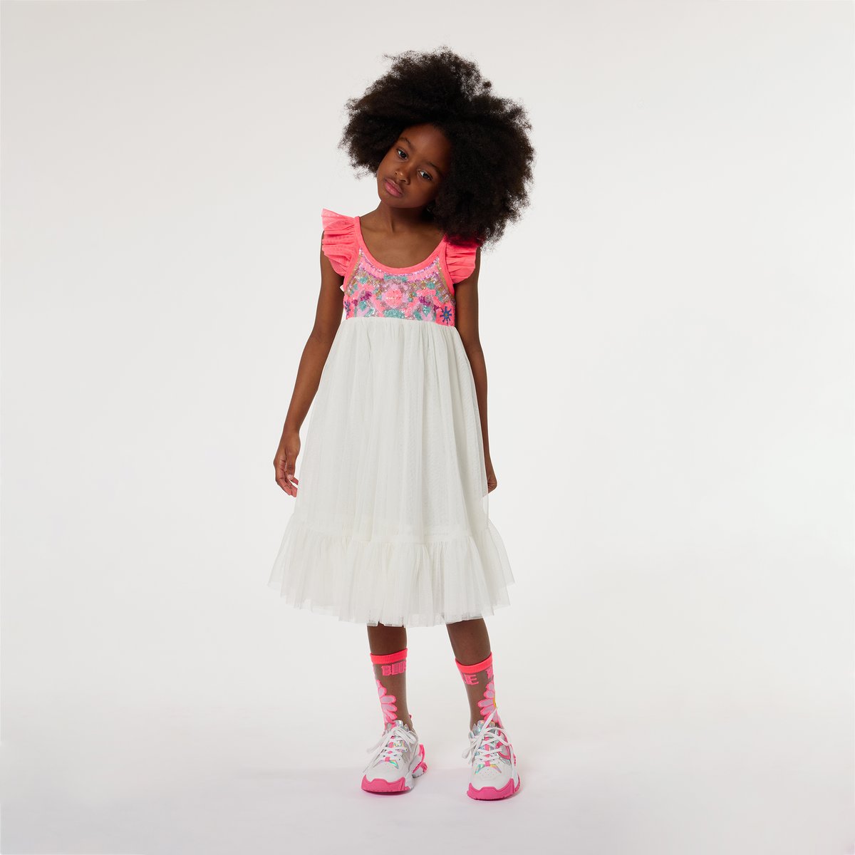Robe de cérémonie en tulle blanc, BILLIEBLUSH