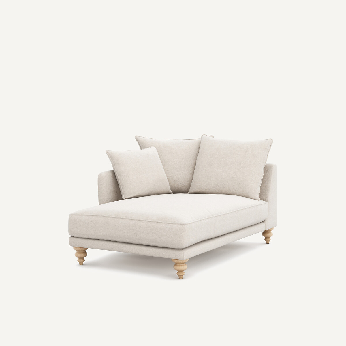 Chaiselongue aus meliertem Stoff, LAZARE elfenbein, AM.PM
