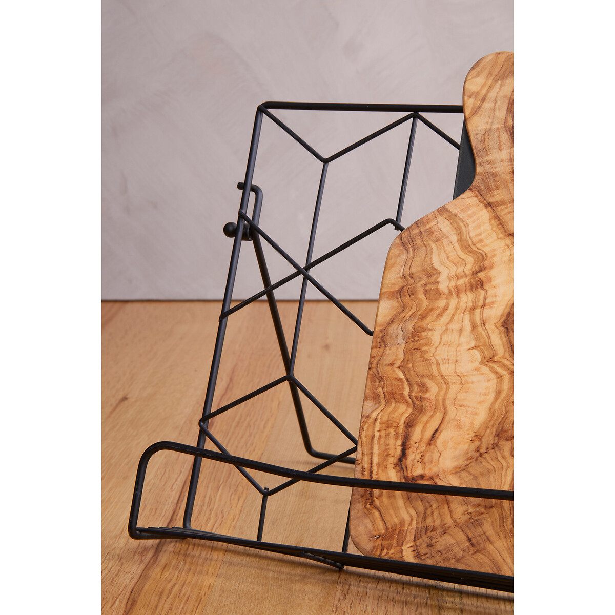 Geometric Cookbook Stand in Matte Black Finish black, SO'HOME