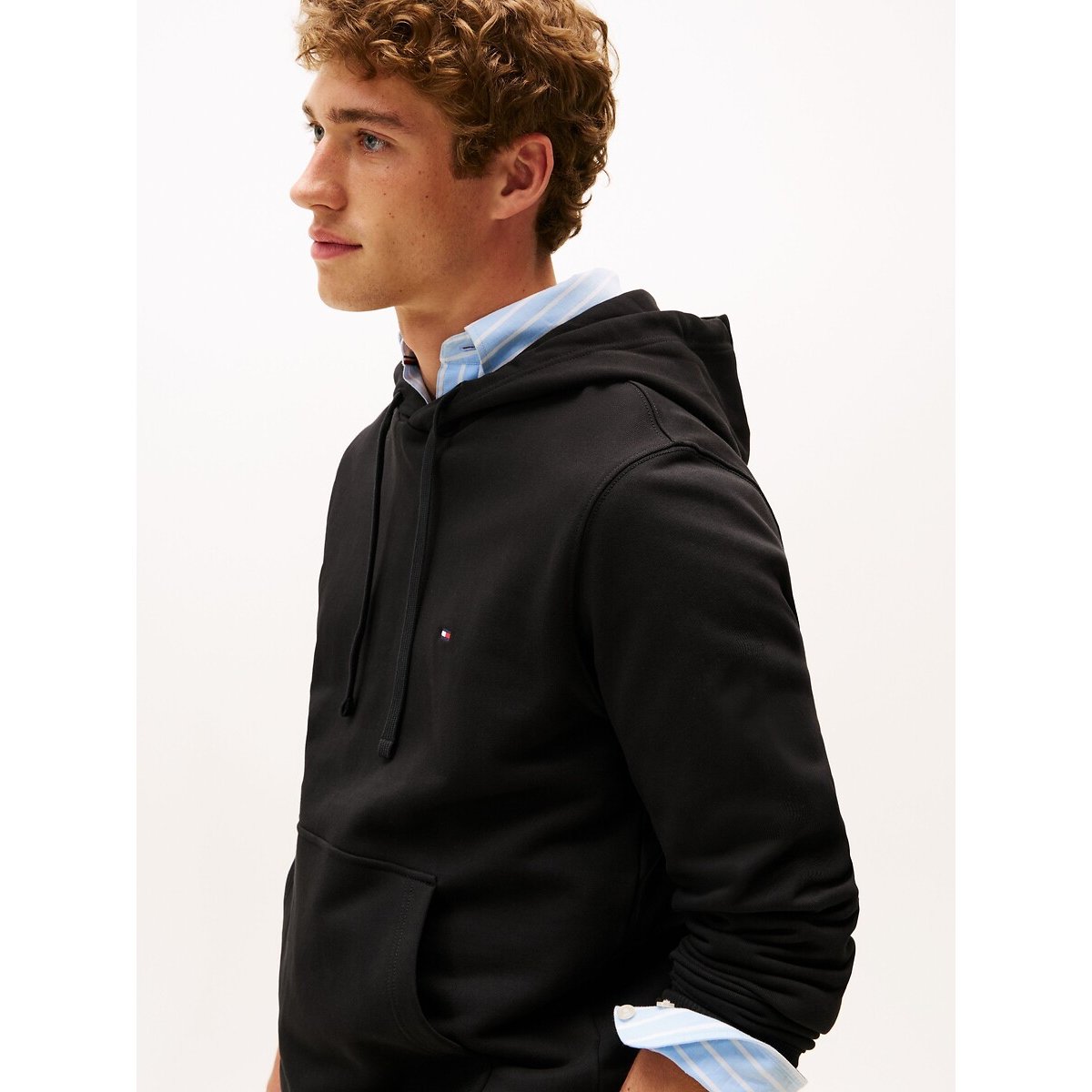 Sweat à capuche col rond noir, TOMMY HILFIGER