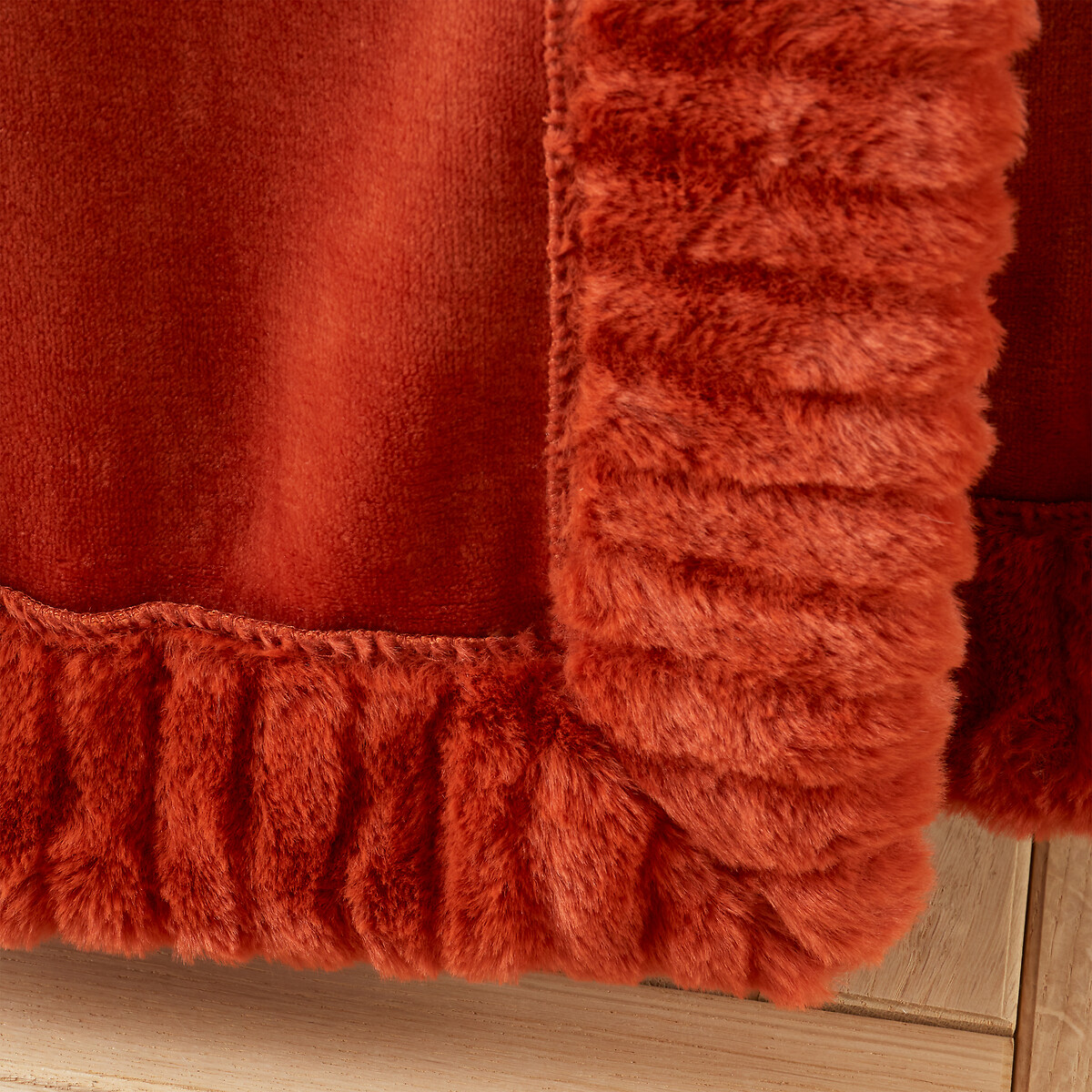 Velvet And Faux Fur Throw - Warm Tones burnt orange, CATHERINE LANSFIELD