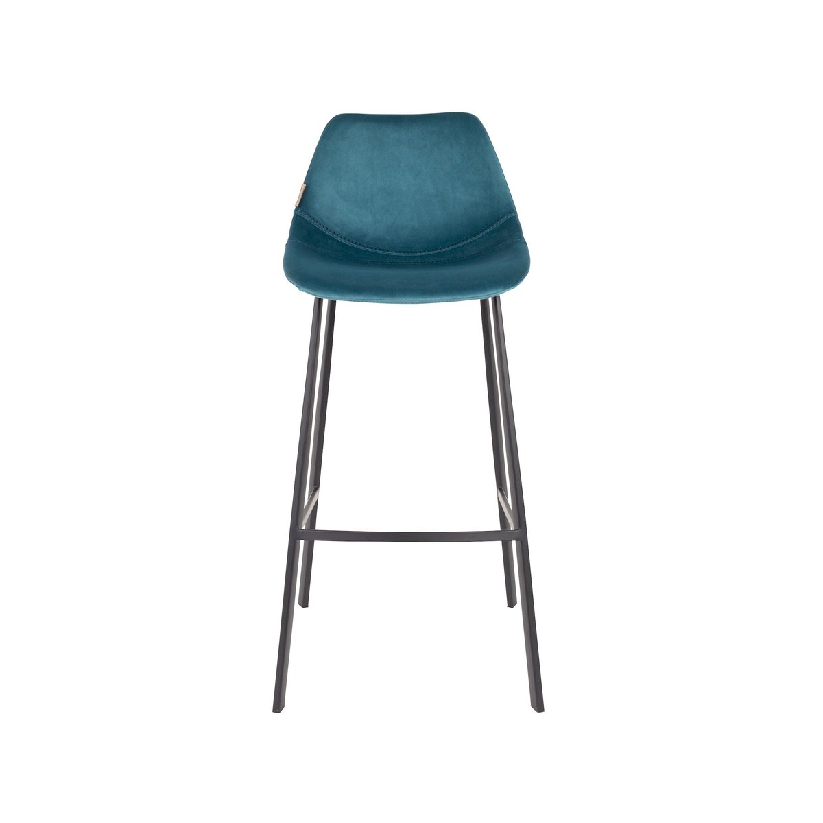 Tabouret design en velours (lot de 2) , FRANKY bleu, DUTCHBONE