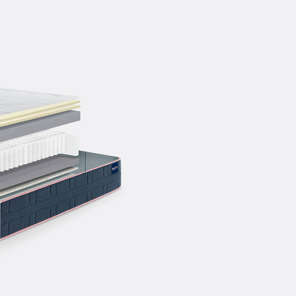 Materasso ibrido a molle e schiuma, Triomphal bianco/grigio chiné, BULTEX
