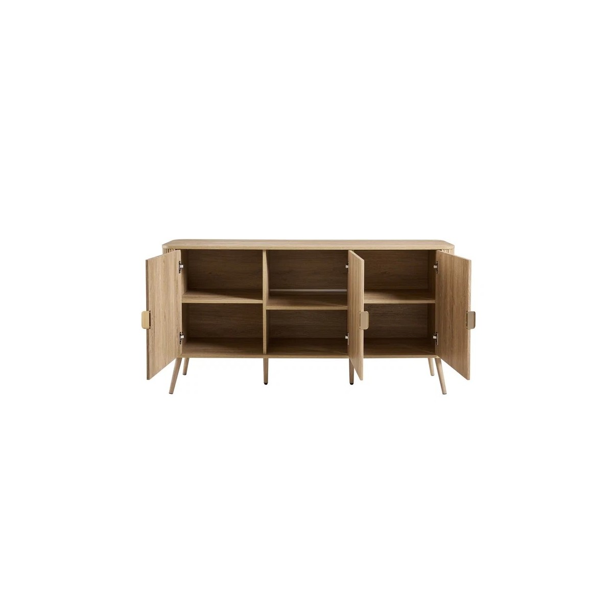 Buffet 3 portes arrondi effet chêne - MAHO bois clair, CALICOSY