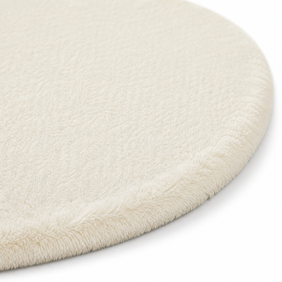 Tapis rond lavable imitation fourrure extra-doux SIBERIE beige, THE DECO FACTORY