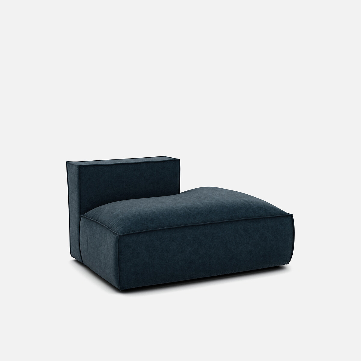 Elément récamière droite pour canapé modulable, en velours texturé, SEVEN bleu de prusse, LA REDOUTE INTERIEURS