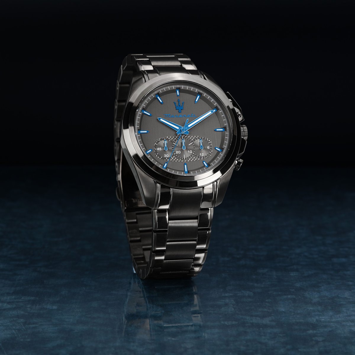 Montre-chronographe DARK EDITION gris, brossé, MASERATI