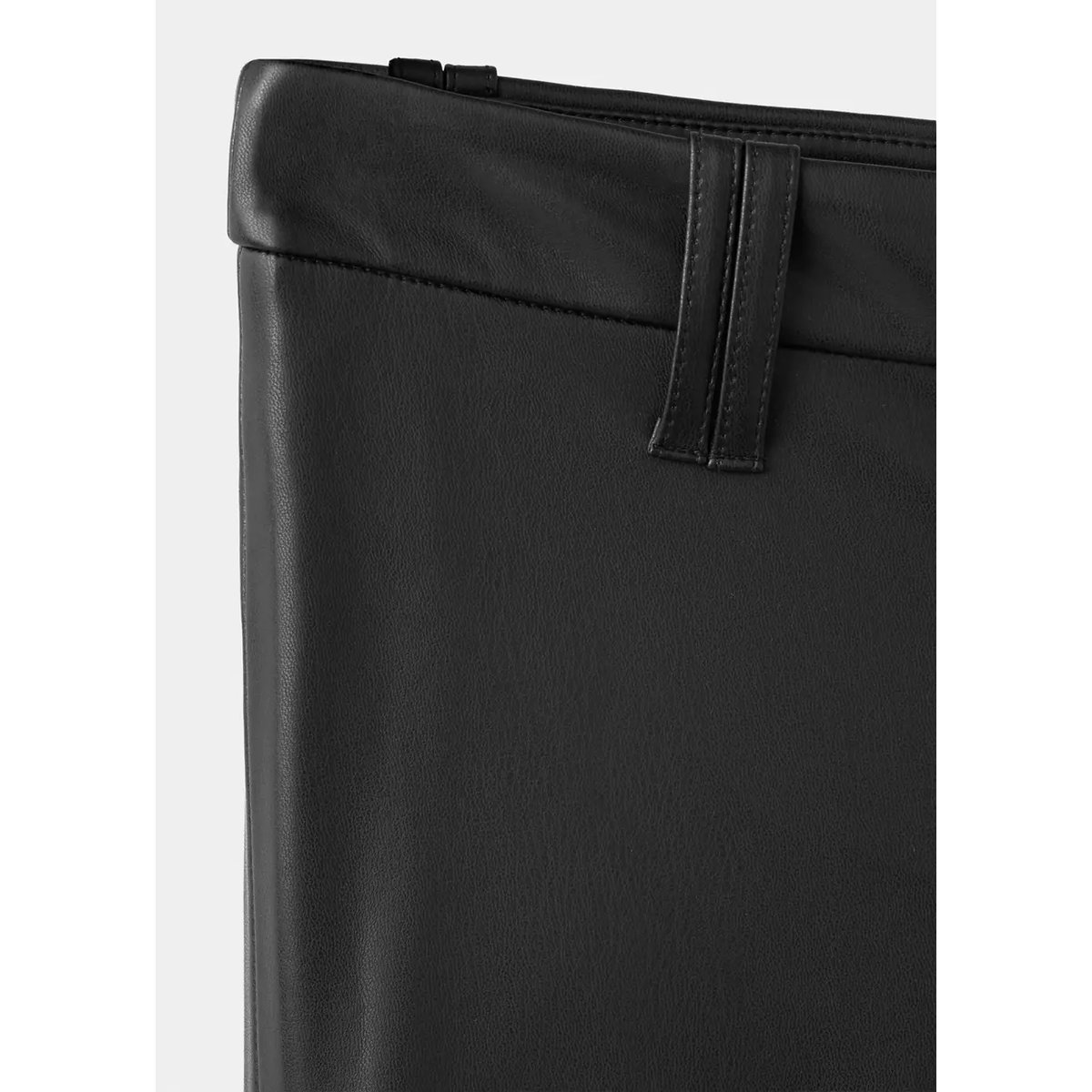 Pantalon flare cuir synthétique noir, MANGO